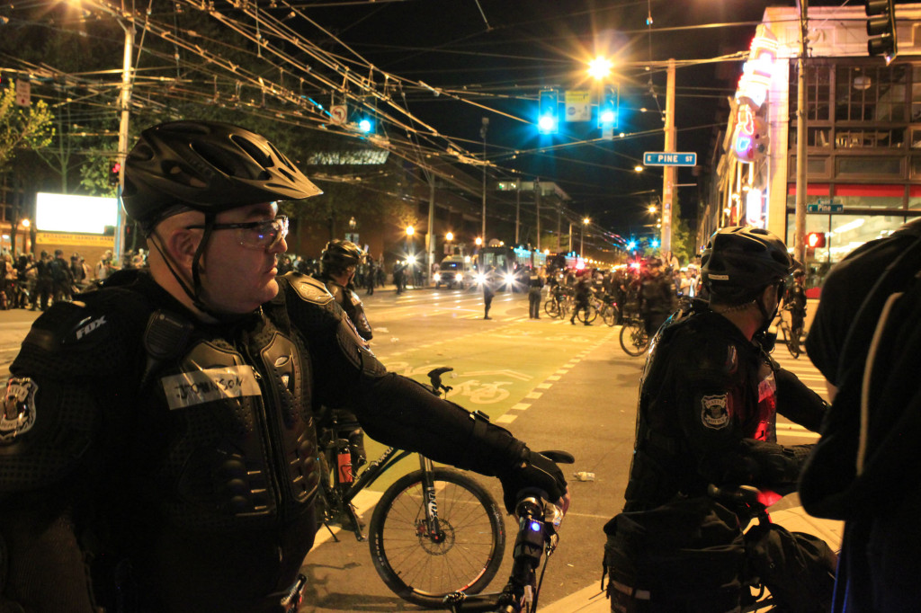 Police held the intersection for an hour this time. Around 1 a.m., people started trickling away