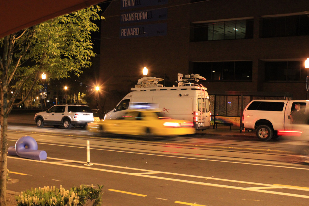 Every single media van had an A spraypainted on it